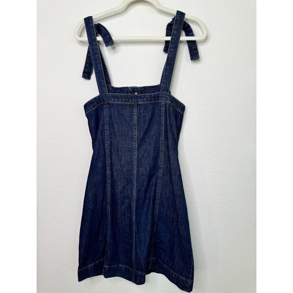 Madewell Dark Denim Tie Strap Mini Dress - Picture 5 of 12